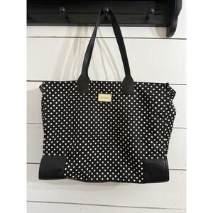 St. John Knits Lightweight Tote Bag Black White Polka Dot